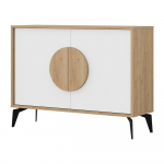 Madal kummut tammedekooriga valge-puiduv&auml;rvi 110x82 cm Vae - Marckeric