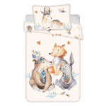 Beež puuvillane laste voodipesu 100x135 cm Animals "Woodland" - Jerry Fabrics
