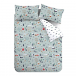 Hallikassinine pikendatud flanell-voodipesu kaheinimesevoodile 230x220 cm Winter Scene - Bianca