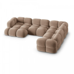 Pruun sametist nurgadiivan (parem nurk/U-kujuline) Loretto &ndash; Cosmopolitan Design