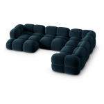 Tumesinine sametist nurgadiivan (parem nurk/U-kujuline) Loretto &ndash; Cosmopolitan Design