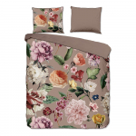 Hall-pruun pikendatud satiin-puuvillast voodipesu kaheinimesevoodile 240x220 cm Fiori - Descanso