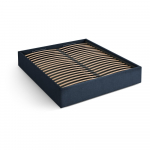 Tumesinine polsterdatud kaheinimesevoodi panipaigaga/ilma peatsita, koos raamiga 140x200 cm Susan &ndash; Micadoni