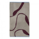 Burgundiapunane/hallikasbeež orgaanilisest puuvillast froteer&auml;tik 70x133 cm Nova Arte - Mette Ditmer Denmark