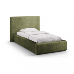 Roheline polsterdatud &uuml;heinimesevoodi koos panipaiga ja voodip&otilde;hjaga 90x200 cm Amy - Micadoni