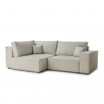 Kreem sametist panipaigaga nurgadiivanvoodi (vasak nurk/L-kujuline) Tonga - Maison de R&ecirc;ve