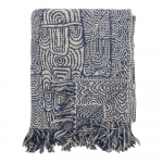 Sinine puuvillaseguga tekk 130x160 cm Bresso - Bloomingville