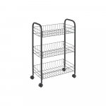 Mustast roostevabast terasest mobiilne k&auml;ru Lava Lugano - Metaltex