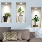 Komplekt 3 3D seinakleebist Bonsai Taimed - Ambiance