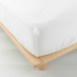 Valge musliinist kummiga lina 160x200 cm Angelia - douceur d'int&eacute;rieur