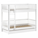 Valge p&ouml;&ouml;gipuidust laste narivoodi v&auml;ljat&otilde;mmatava voodi ja panipaigaga 90x200 cm Forrest - Vipack