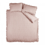 Roosa krepp voodipesu 200x200 cm Seersucker Frill - Catherine Lansfield