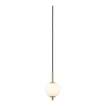 Messingiv&auml;rvi metallist LED-rippvalgusti klaasist varjuga &oslash; 12 cm Audrey - UMAGE