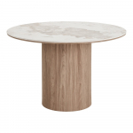 &Uuml;mmargune s&ouml;&ouml;gilaud marmorimustriga plaadiga &oslash; 120 cm Athens &ndash; House Nordic