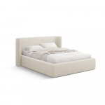 Kreemjas polsterdatud kaheinimesevoodi, koos panipaiga ja restiga 200x200 cm Jason &ndash; Windsor & Co Sofas