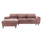 Roosa sametist lahtik&auml;iv/sahtliga nurgadiivan (vasak nurk/lamamisosaga) Foble &ndash; ELTAP