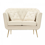 Kreem sametist diivan 130 cm Budapest - Mauro Ferretti