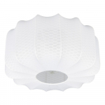 Valge metallist laelamp tekstiilvarjuga, &oslash; 40 cm Madleine - Reality