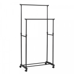 Must metallist mobiilne riidepuuriiul 80x160x42 cm Roald - Yes Everyday