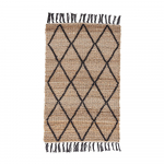 Must/naturaalne k&auml;sitsi kootud džuudist vaip 60x90 cm Shaila - Yes Everyday