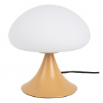 Ookerkollane metallist laualamp klaasist varjuga (k&otilde;rgus 21 cm) Hongo - Leitmotiv