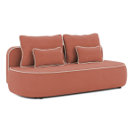 Roosa/helehall sametdiivanvoodi/panipaigaga 210 cm Saga - Ropez