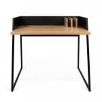 Tammepuust detailidega must t&ouml;&ouml;laud Volga - TemaHome