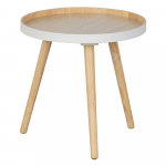 Valge detailiga kohvilaud Sasha - WOOOD