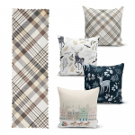 Komplekt 4 j&otilde;ulupadjakatet ja lauajooksikut P&uuml;hade hooaeg - Minimalist Cushion Covers