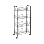 Must metallist mobiilne riiul 41x84 cm Ascona - Metaltex