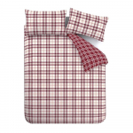 Burgundiapunane voodipesu kaheinimesevoodile 200x200 cm Kelso Check - Catherine Lansfield