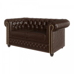 Tumepruun kunstnahast diivan 148 cm York - Ropez
