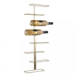 Seinale paigaldatav metallist veinihoidja kuldse v&auml;rviga pudelite arv 8 Float - PT LIVING