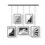 Mustad metallist seinaraamid, 5tk komplektis 66x69 cm Exhibit - Umbra