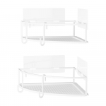 Valged isekandvad terasest vannitoa nurgariiulid 2 tk Cubiko - Umbra