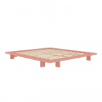 Heleroosa m&auml;nnipuidust kaheinimesevoodi koos voodip&otilde;hjaga 140x200 cm Japan - Karup Design