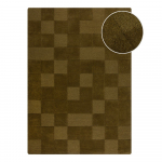 Khakiv&auml;rvi k&auml;sitsi kootud villane vaip 200x290 cm Checkerboard - Flair Rugs