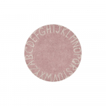 Heleroosa pestav k&auml;sitsi kootud puuvillane laste vaip &oslash;150 cm ABC Vintage Nude - Lorena Canals