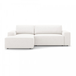 Valge bukleekangast nurgadiivanvoodi (vasak nurk) Jodie - Micadoni Home