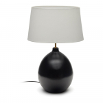 Must-valge lauavalgusti tekstiilist varjuga (k&otilde;rgus 72 cm) Foixa - Kave Home