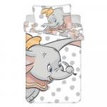 Valge-hall puuvillane laste voodipesu 100x135 cm Dumbo "Dots" - Jerry Fabrics