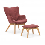 Punane velvetist tugitool koos jalatoega Niko - Ropez