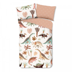 Pruun-beež puuvillane laste voodipesu &uuml;heinimesevoodile 140x200 cm Dino - Good Morning