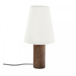 Valge/tume naturaalne laualamp tekstiilist varjuga (k&otilde;rgus 49,5 cm) Marga - Kave Home