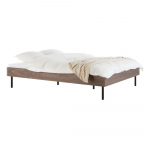 Kaheinimesevoodi puitlaastplaadist, p&auml;hklipuust dekooriga, ilma peatsita ja liistudest raamiga, 180x200 cm, tume naturaalne v&auml;rv Streiko - noo.ma