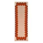 Oranž/naturaalne k&auml;sitsi kootud villane jooksja 80x230 cm Wiggle Wool - Flair Rugs