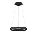 Mattmust alumiiniumist h&auml;mardatav LED-rippvalgusti akr&uuml;&uuml;lklaasist varjuga, &oslash; 45 cm Ormi - Nova Luce