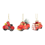 Klaasist j&otilde;ulukuulid, 3 tk, 3 cm Transport &ndash; Sass & Belle