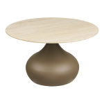 Khaki v&auml;rvi &uuml;mmargune kohvilaud klaasist pealispinnaga, &oslash; 70 cm Pienza - House Nordic