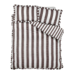 Tumepruun kaheinimesevoodipesu 200x200 cm Seersucker Frill Stripe - Catherine Lansfield